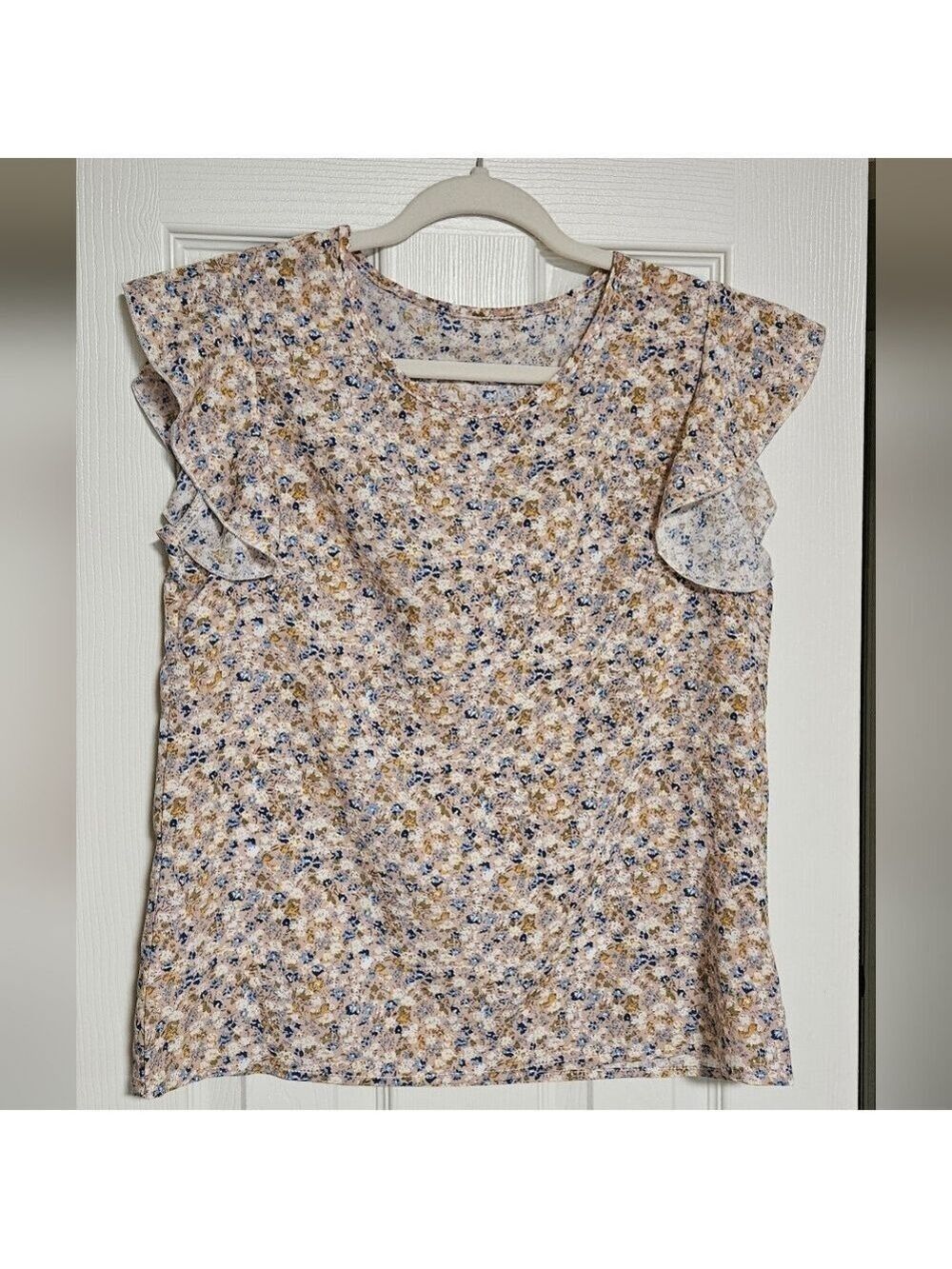 Emily Rose Floral Cap Sleeve Blouse Small